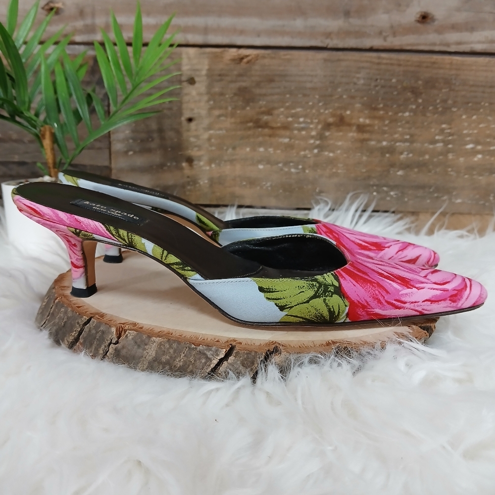Kate Spade Pink Floral Heels - Picture 5 of 10